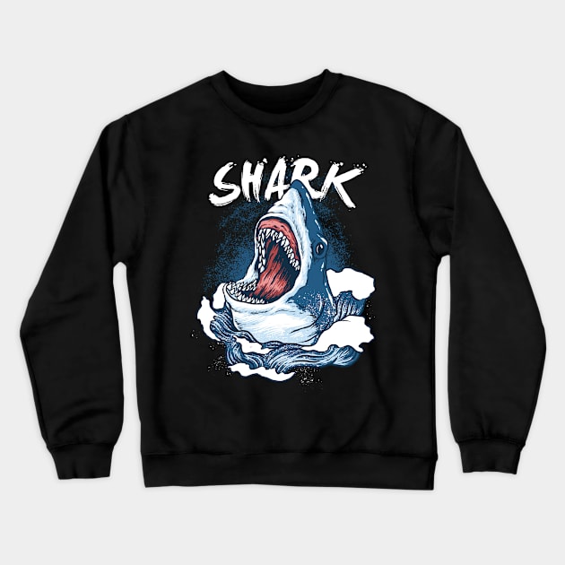 Monster Shark design Crewneck Sweatshirt by MonstersAcademy